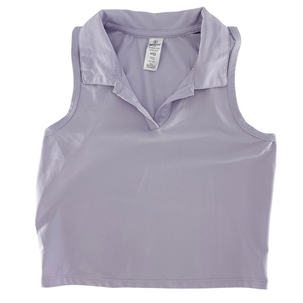 90 Degree By Reflex Girls Charmed Tank Top Lilac Purple Collared Sleeveless M 10